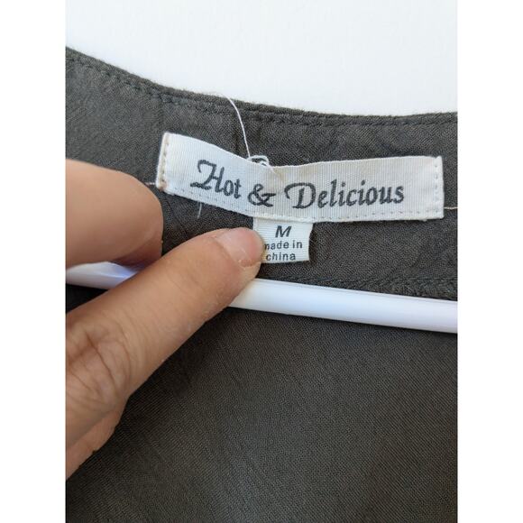 Hot & Delicious Women's Tunic Dress Embroidered Bohemian Green Size Medium - Picture 3 of 8